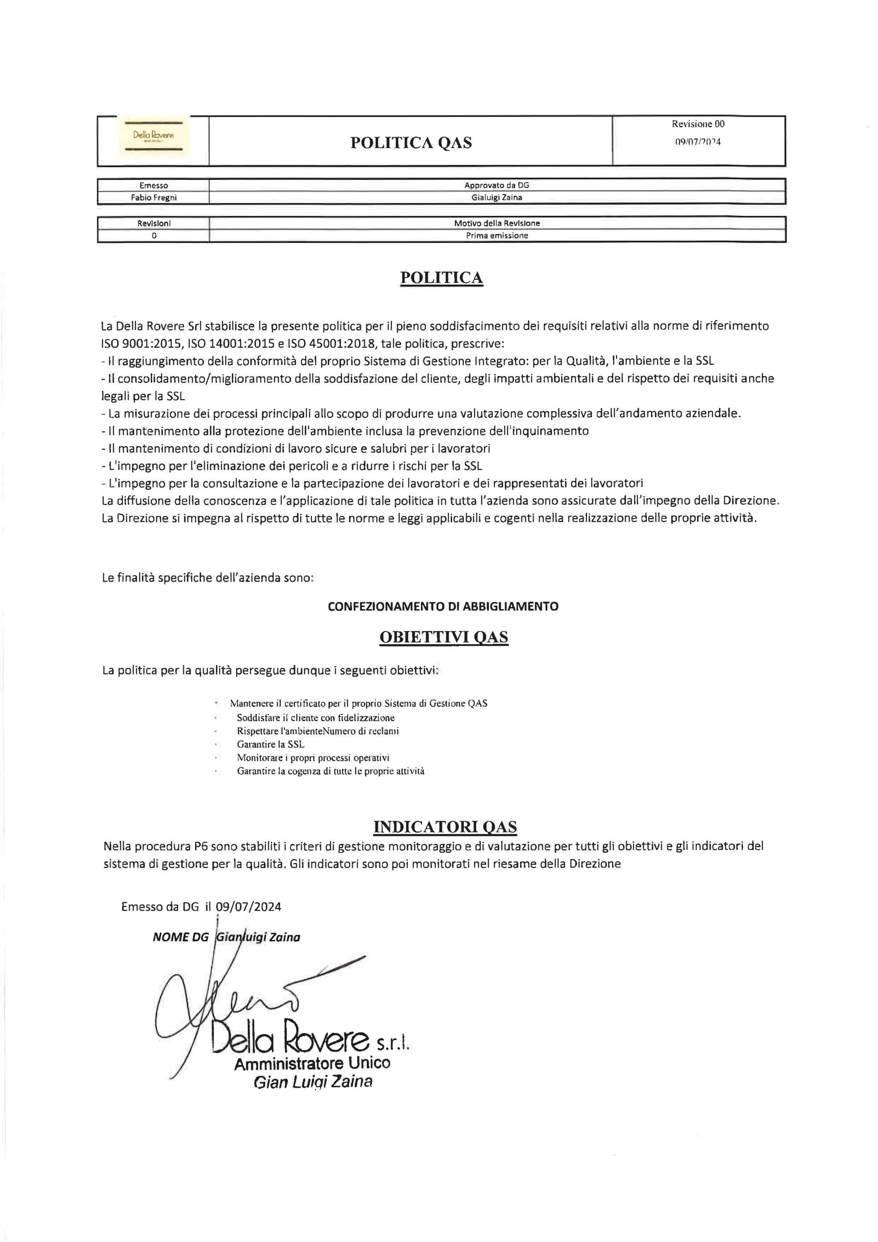 Certificazioni